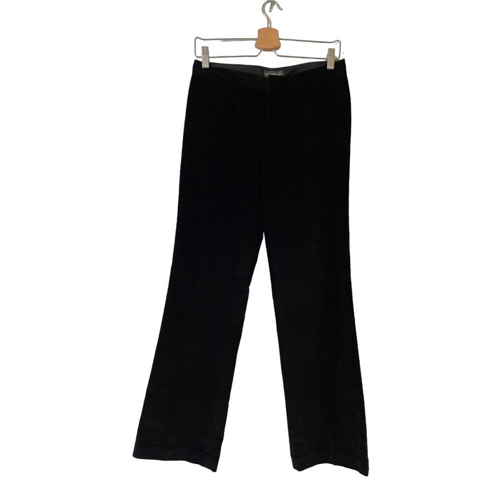 Banana Republic Pants Women Size 2 Black Velvet Front Wide Leg 32" Inseam